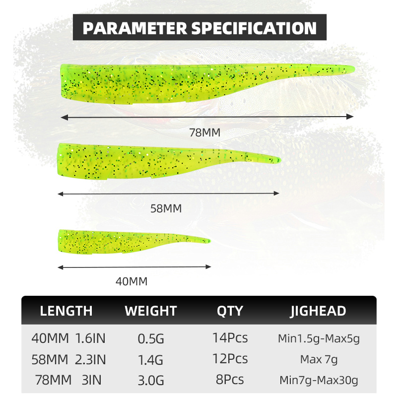 BLUX-신제품 다트 웜 소프트 미끼 58MM 78MM - Soft Plastic Lure 리뷰 및 가격