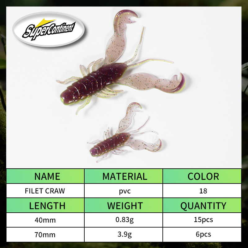 2023 슈퍼 대륙 필렛 크로우 미끼 퍼치 미끼 소프트 - Soft Plastic Lure 리뷰 및 가격